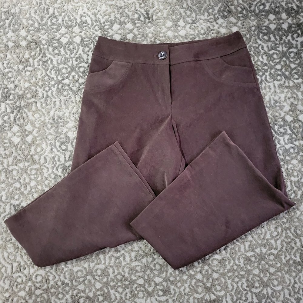 Tribal Wide Legged Culottes Brown Micro Suede Fabric Size 6